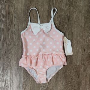 First Impressions Toddler Girl Ruffle Bow One-Piece Swimsuit - Size 2T